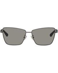 Bottega Veneta - Gunmetal Classic Square Sunglasses - Lyst