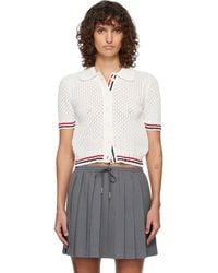 Thom Browne - Hector Pointelle Short Sleeve Cardigan - Lyst