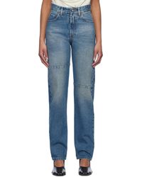 MM6 by Maison Martin Margiela - ブルー パネル ジーンズ - Lyst