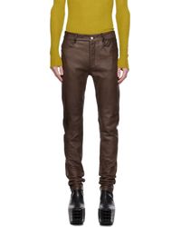 Rick Owens - Brown Tyrone Leather Pants - Lyst