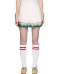 CASABLANCA - ホワイト Tennis シルク プリーツ ミニスカート - Lyst