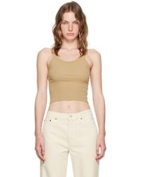 RE/DONE - Hanes Edition Cropped Ribbed Tank Top - Lyst