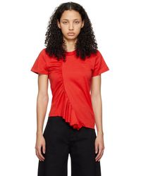 Marques'Almeida - T-shirt rouge à fronces - Lyst