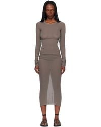 Rick Owens - Temple Rib Ls Midi Dress - Lyst