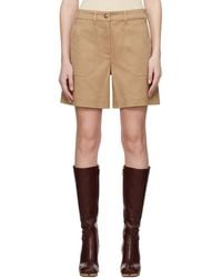 Moncler - Tan Cotton Gabardine Bermuda Shorts - Lyst