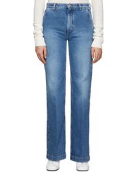 Loewe ブルー フレア ストーン ウォッシュ ジーンズ