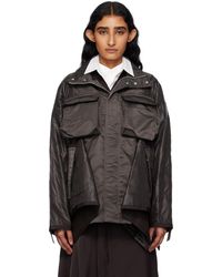 Sacai - ブラウン Mix ナイロンツイル コート - Lyst
