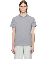 Burberry - T-Shirt Blanc Et Gris En Coton À Rayures - Lyst