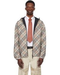 Burberry - トープ＆ブラック リバーシブル チェック ジャケット - Lyst