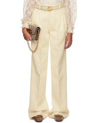 Gucci - Off-white Pleated Trousers - Lyst