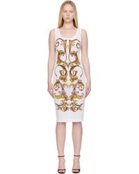Versace Jeans Couture - Outline Barocco Slip Midi Dress - Lyst