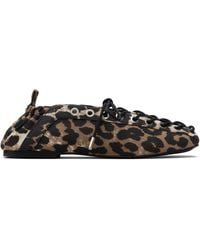 Ganni - Lace-Up Ballerina Flats - Lyst