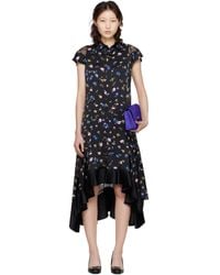 Sacai - Floral Printed Midi Dress - Lyst