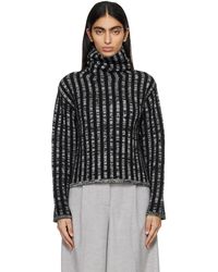 JOSEPH - Col roulé animation noir et gris à rayures - Lyst