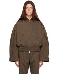 Ganni - Wool Melange Bomber Jacket - Lyst