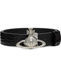 Vivienne Westwood - Orb Buckle Croc Leather Belt - Lyst