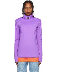 VTMNTS - Col Roulé Barcode Mauve - Lyst