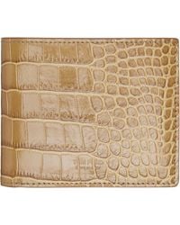 Tom Ford - Tan Shiny Croc 'T Line' Classic Bifold Wallet - Lyst