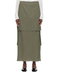 Lauren Manoogian - Khaki Raw Layer Maxi Skirt - Lyst