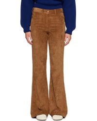 Moncler - Tan Corduroy Wide Leg Trousers - Lyst