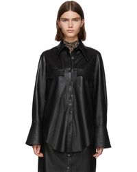 Nanushka Black Vegan Leather Elpi Shirt