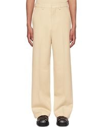Ami Paris - Beige Large Fit Trousers - Lyst