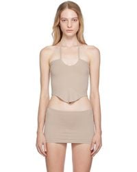 BINYA - Ssense Exclusive Taupe Camisole - Lyst