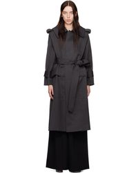 Victoria Beckham - Belted Wool Trench Coat - Lyst