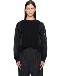 Sacai - Sponge Sweat X Nylon Twill Sweatshirt - Lyst