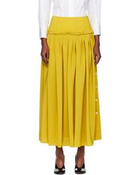 Lanvin - Basque Charmeuse Midi Skirt - Lyst