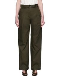 Burberry - Gabardine Belted Trousers - Lyst