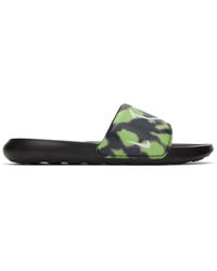 Nike - Black & Green Victori One Sandals - Lyst