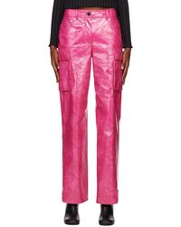 Stand Studio - Pink Ada Faux-leather Trousers - Lyst