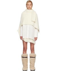Sacai - Off- Double-Faced Silk Cotton & Wool Knit Minidress - Lyst