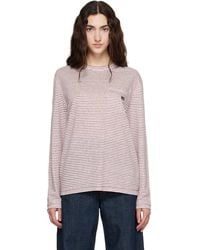 Wales Bonner - Off-burgundy Linen Stripe Jersey Hour T-shirt - Lyst