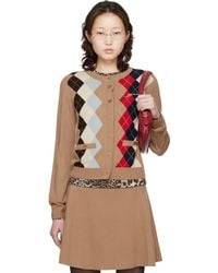 Ganni - Argyle Print Cardigan - Lyst