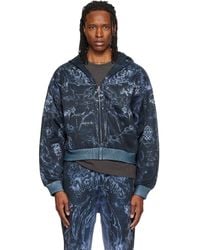 we11done - Tattoo Printed Zip-Up Hoodie - Lyst
