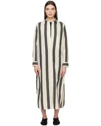 Totême - Robe longue noir et blanc à rayures - Lyst