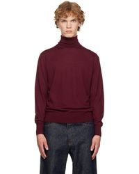 Dries Van Noten - Burgundy Merino Wool Turtleneck - Lyst