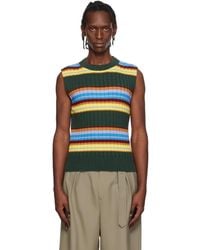 Dries Van Noten - Striped Sleeveless Sweater - Lyst