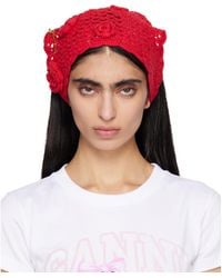 Ganni - Cotton Crochet Head Scarf - Lyst