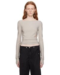 Dion Lee - Gray Cinched Slit Long Sleeve T-shirt - Lyst