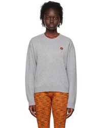 KENZO - Gray Paris Embroidered Sweater - Lyst
