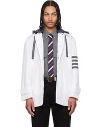 Thom Browne - Unconstructed Relaxed Detachable Hood 4-Bar Jacket - Lyst