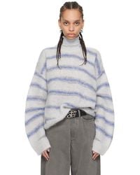Acne Studios - Gray & Blue Stripe Sweater - Lyst