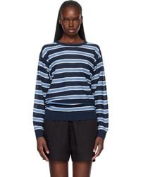 NOTHING WRITTEN - Stripe Round Pullover Sweater - Lyst