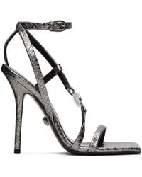 Versace - Gunmetal Crystal Medusa '95 Heeled Sandals - Lyst