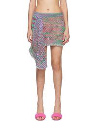 The Attico - Multicolor Asymmetric Miniskirt - Lyst
