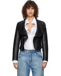 Maison Margiela - Folded Collar Leather Jacket - Lyst