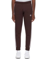 adidas Originals - Brown 3-stripe Sweatpants - Lyst